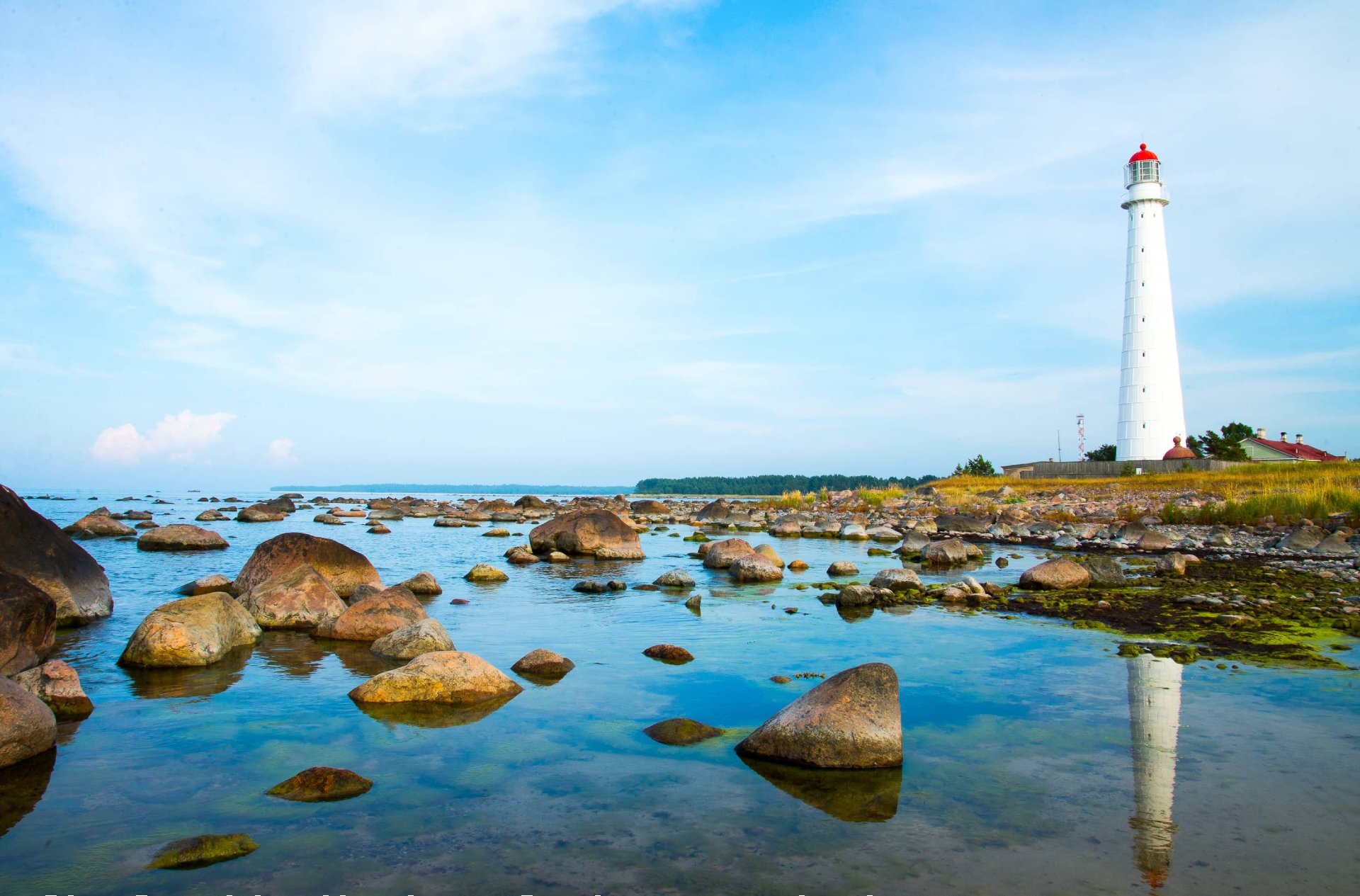 Vuurtoren op het eiland Hiiumaa in Estland.