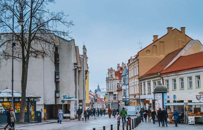 Het centrum van Vilnius bestaat uit charmante keistraatjes