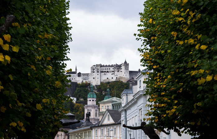 Hohensalzburg Fortress is een van de beste plekken om de stad in je op te nemen