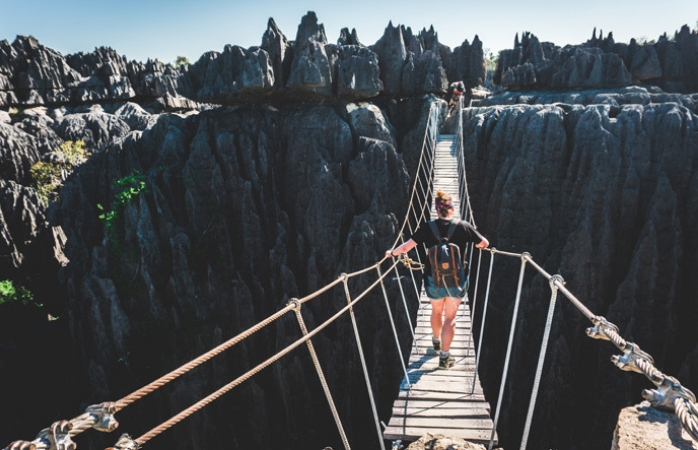 Stéphanie tijdens haar rondreis in Madagascar, Afrika