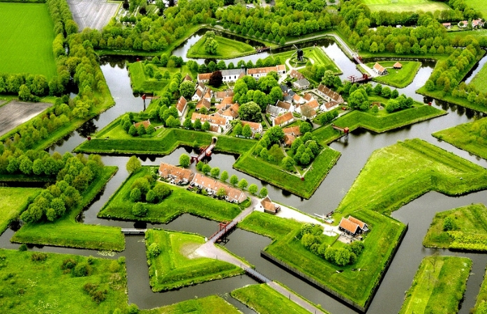 Bourtange in Groningen vanuit de lucht