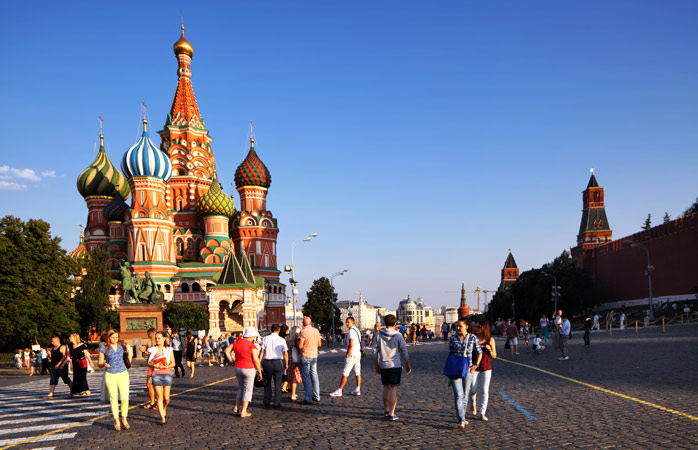 De St. Basilius Kathedraal is Moskou’s eigen kleurenexplosie