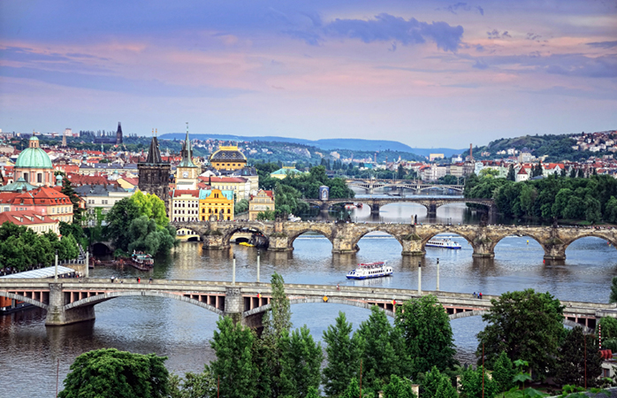 Een prachtig uitzicht over Praag