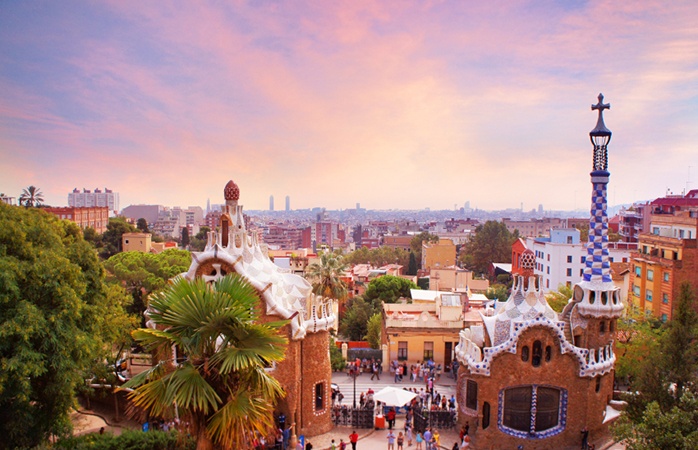 Uitzicht op Park Güell in Barcelona