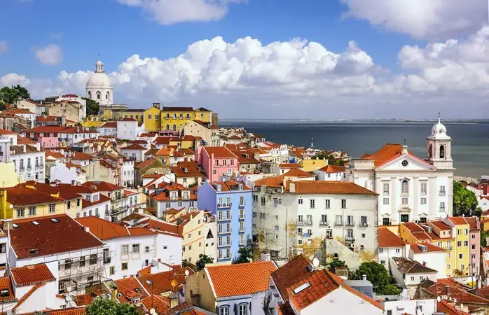 Lisbon, Portugal skyline at Alfama, the oldest district of the city.