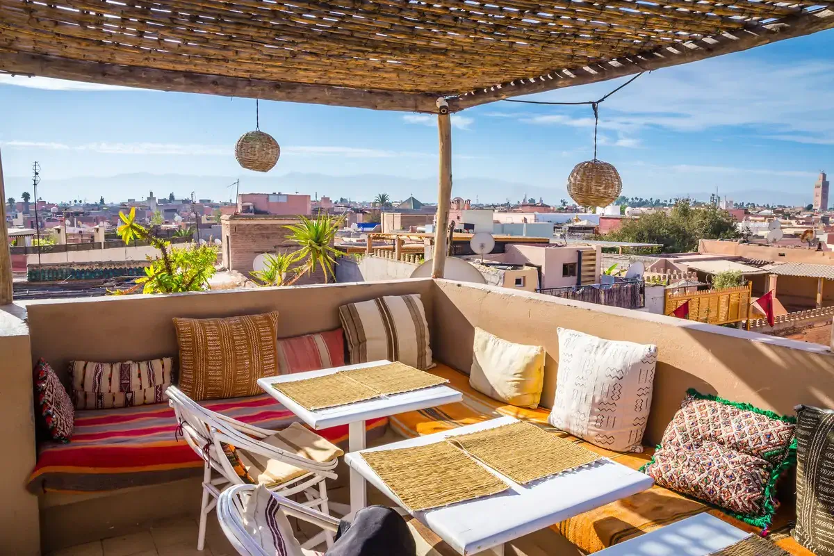 Panoramic view of Marrakesh and old medina, Morocco