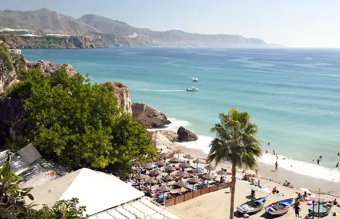 Nerja Beach Looking North, Malaga Province, Andalusia, Spain