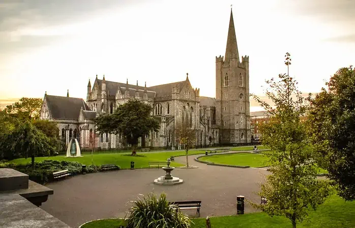 St. Patricks Park with St Patrick's Cathedral in Dublin, Ireland.